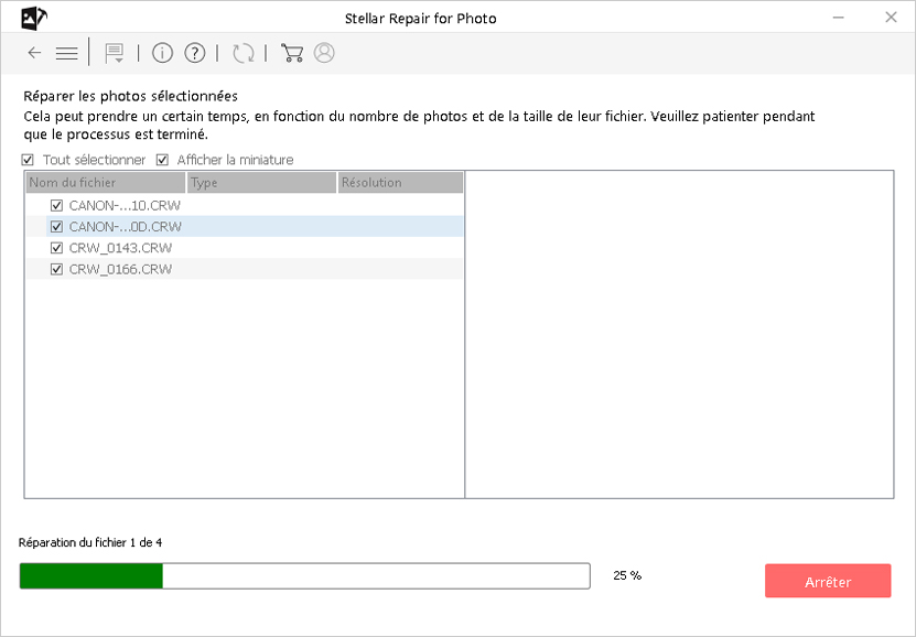 Sélectionnez Réparer