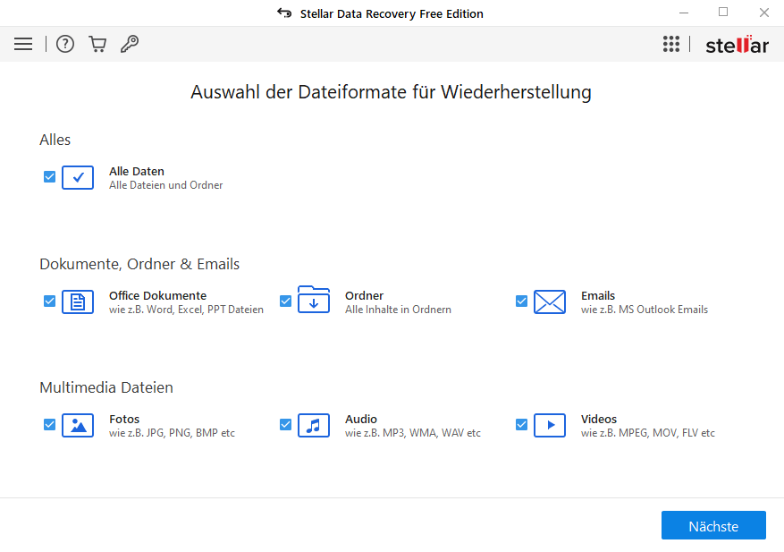 Dateityp auswählen